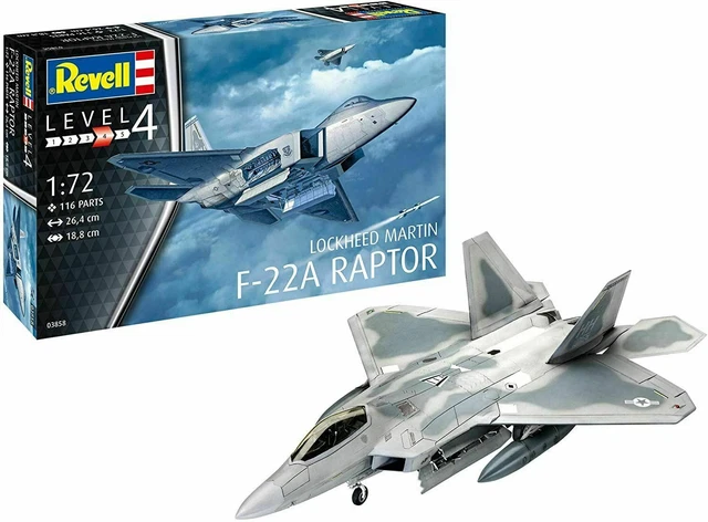 REVELL 1:72 LOCKHEED Martin F-22A Raptor Aircraft Model Kit - RV03858 £ ...