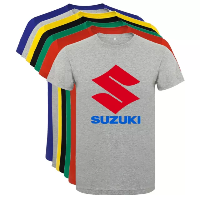 Camiseta Suzuki logo motor motos tipo A Hombre varias tallas y colores a057