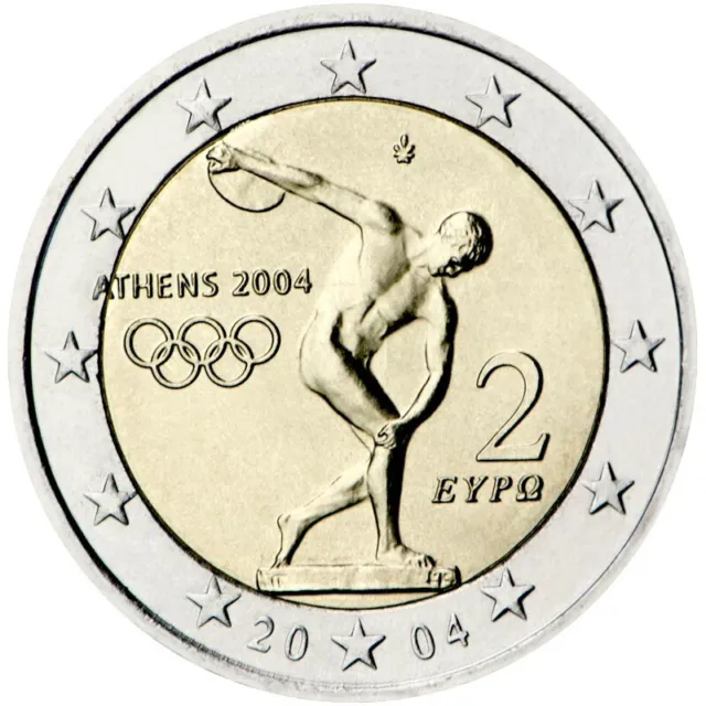 The First Ever EU commemorative 2 euro coin , Greece, 2004, UNC in Capsule!