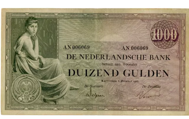 Netherlands … P-48 … 1.000 Gulden … 6-Oct-1926 …  Choice *VF+*.😉