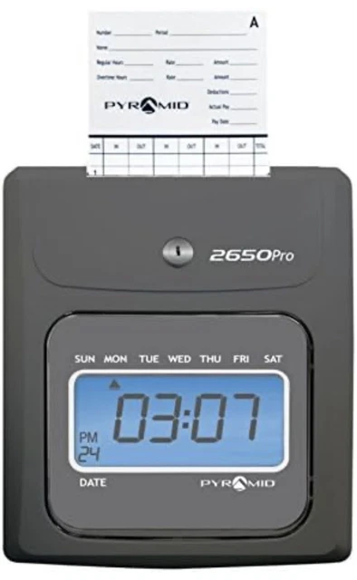 2650 Pro Auto Aligning Time Clock LCD Display Charcoal