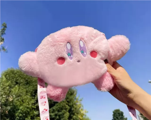 Pink Star Kirby Plush Shoulder Bag Handbag Cute Cartoon Coin Purse Girl Kid Gift