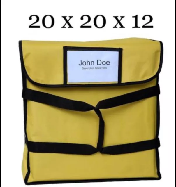  Insulated Pizza Delivery Bag, Yellow, Nylon, 20" x 20" x12" Holds up to 5boxes