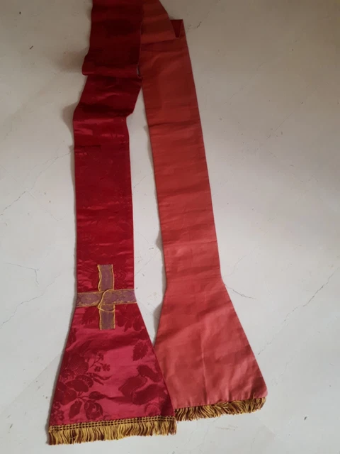 Stolas Religon STOLA D EPOCA antica PARAMENTO LITURGIA SACRO MESSA PRETE CRISTIANA ...