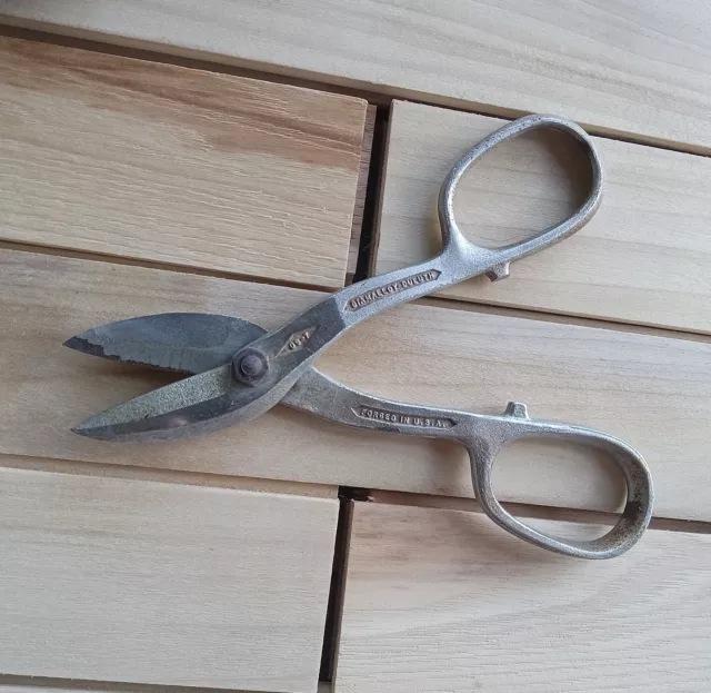 Vtg Diamond Duluth Diamalloy D0-7 Tin Snips Shears 7.5" Forged In USA Scissors