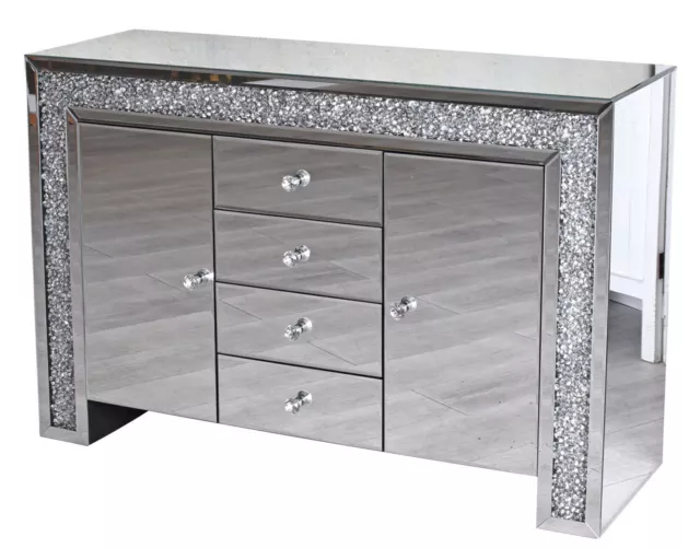 Kommode verspiegelt Wäschekommode Glitzer Highboard Glaskommode II-Wahl B-Ware