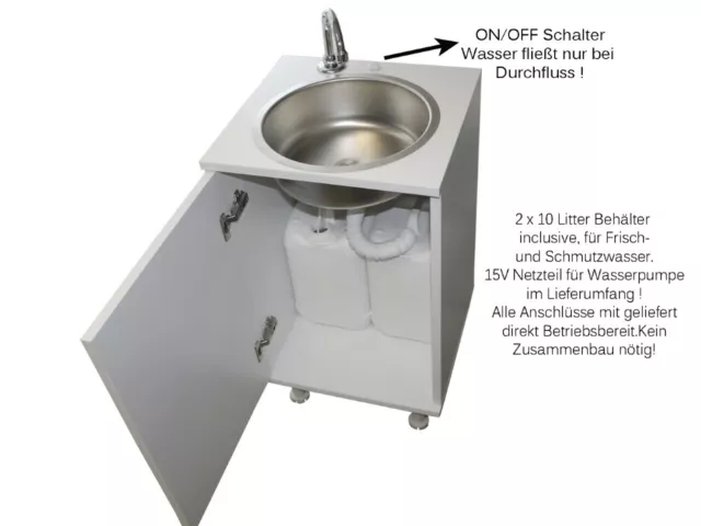 Mobiles Waschbecken Edelstahl Spülbecken Handwaschbecken B-Ware -Small 3
