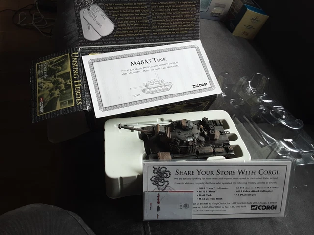 1/50 Corgi Die Cast M48-A3 Patton Tank USMC Firebase Nam DC0058 LZ