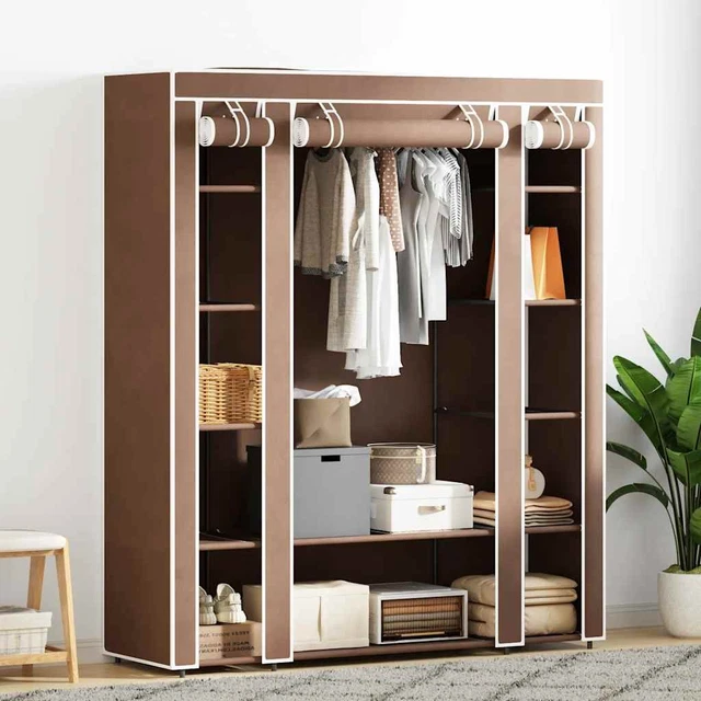 Armoire Penderie Pliable En Tissu 175x150x45 Cm Gris - Rangement Robuste