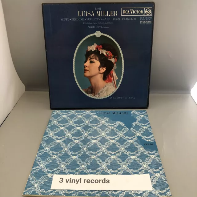 SER 5534 5 6 VERDI Luisa Miller FAUSTO CLEVA MOFFO RCA STEREO 3LP BOX EX+