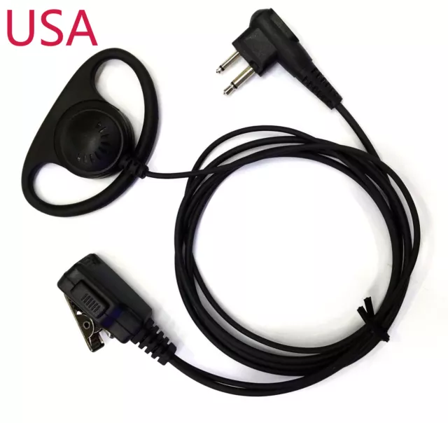 D Earphone Earpiece Headset Mic Radio Security 2 Pin Walkie Talkie