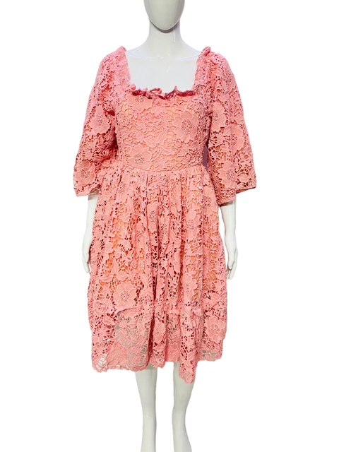 Tunique dentelle été grande taille bohème MALORY Jaune