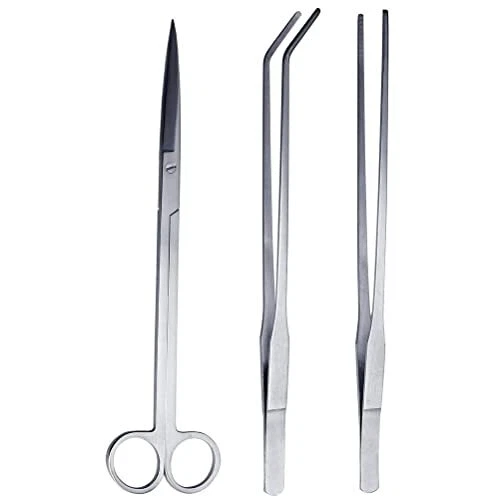 3 Pack Aquarium Kit Outil Accessoires Outils d'Aquarium en Acier Inoxydable P...