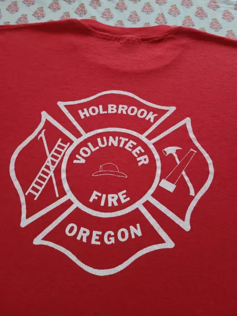 Vintage 90's Fire Department Shirt Holbrook Oregon Size Large