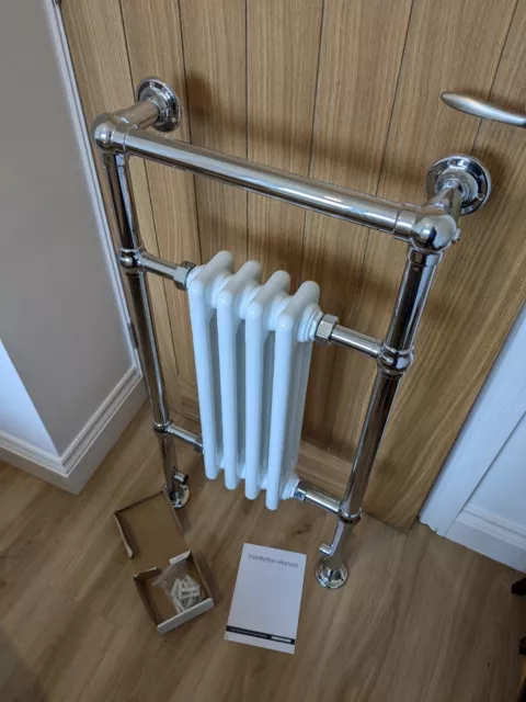 GOODHOME SOLNA CHROME effect Vertical Flat Towel Radiator W 400mm x H 700mm 57.99 PicClick UK