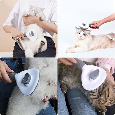 Pets Slicker Brush Cat Grooming Massage Comb Dogs Self Clean Shedding Brush