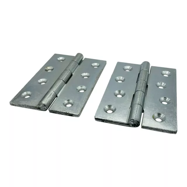 2 x Heavy Duty Double Pressed Butt Hinge 100mm 4" - Pair Door Gate Shed Cupboard