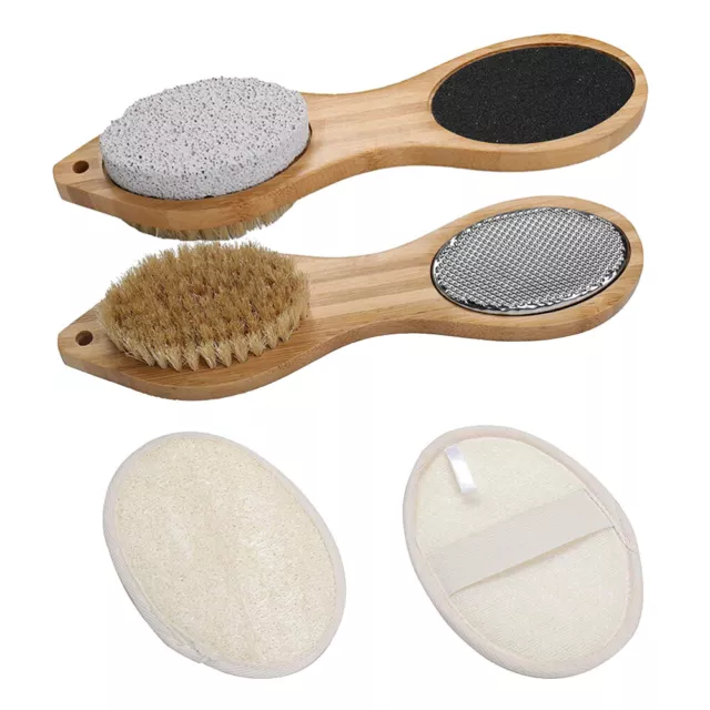 Feet Care Wooden Body Cleaning Brush 4 1 Rubbing Board Tool