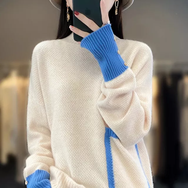 2023 Autumn/Winter 100% Cashmere Wool Sweater Women's Knit Pullover