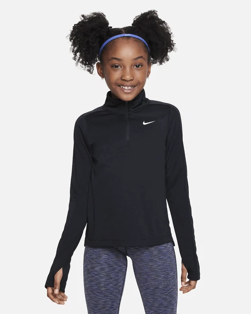 Top Nike Dri-FIT per bambini grandi maniche lunghe 1/2 cerniera taglia L grande bambino FD2853