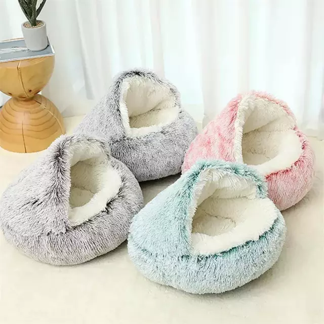 Winter Warm Pet Sleeping Bed Cat House Kennel Soft Plush Round Dog Puppy Cu