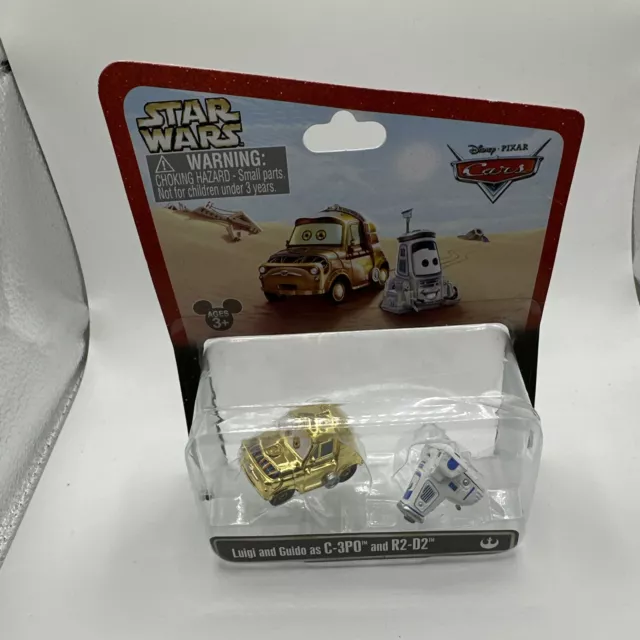 Disney Pixar Parks Cars Luigi & Guido come C-3P0 & R2-D2 Star Wars pressofuso 1:55