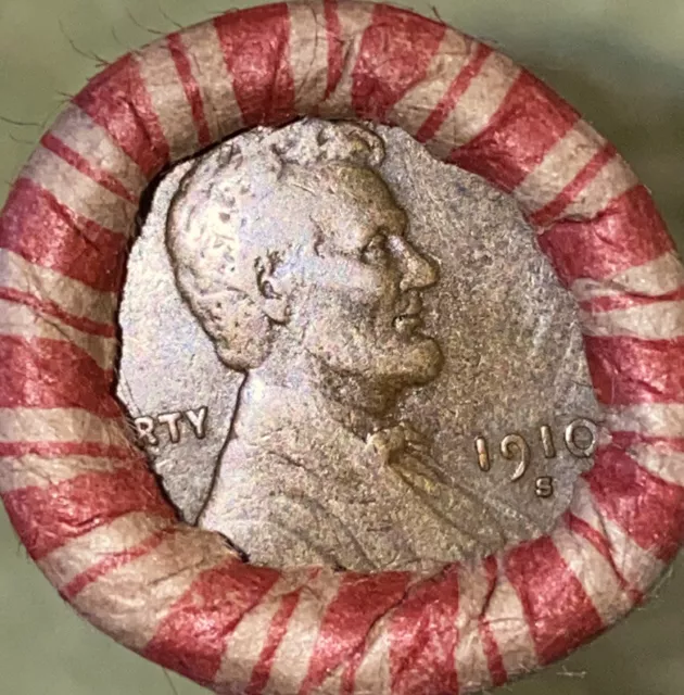 1 US Lincoln Wheat Cent 1C Penny Roll 1910-S/1909 VDB (50 Coins) 40%+ Pre-1940