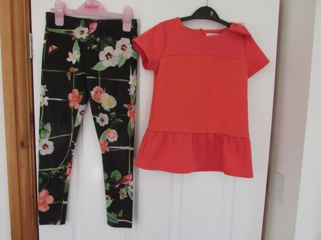 Top Ted Baker bambina 6-7 anni + set leggings farfalle uccellini abito