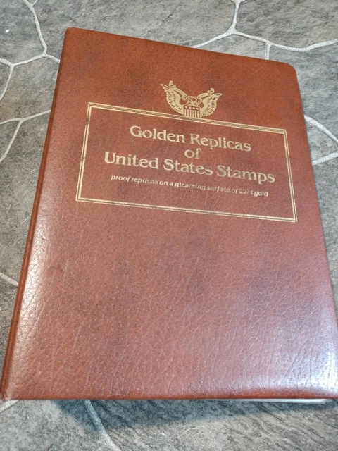 2 HUGE BOOKS Gold Replicas of US Stamps Postal Commemorative Society