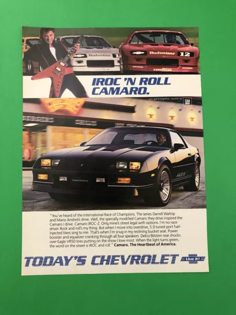 1986 Chevolet Camaro Iroc Original Vintage Print Ad Advertisement