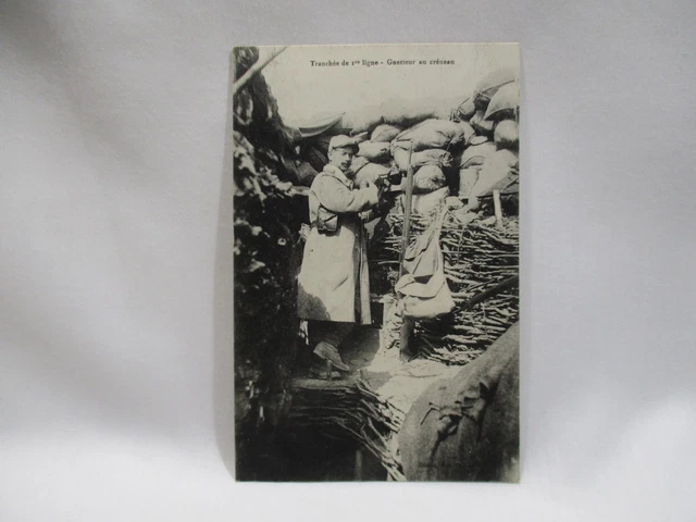 Cpa Carte Postale Poilus Guetteur Tranchee Guerre 1914 1918 Militaria Ww1