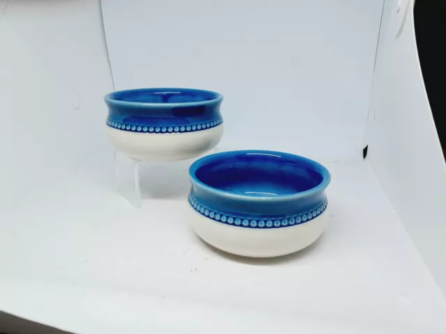 Australian Pottery - Bendigo Blue And White Soup Bowls