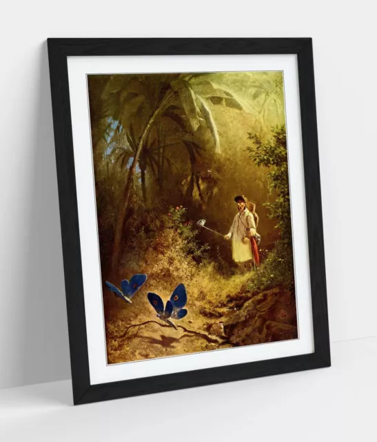 Carl Spitzweg, The Butterfly Hunter -Art Framed Poster Picture Print Artwork