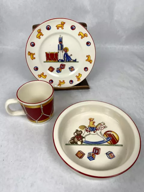 Tiffany & Co Child Dish Set Bowl Plate Cup Masons England Toy Soldier VTG 1992