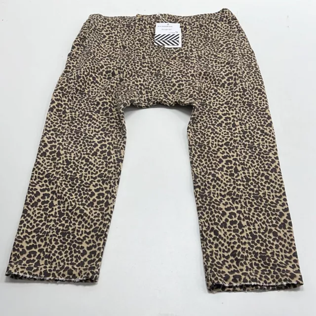 NWT SANDRINE ROSE Women's Brown Leopard Print Flat Front Harem Pants ...
