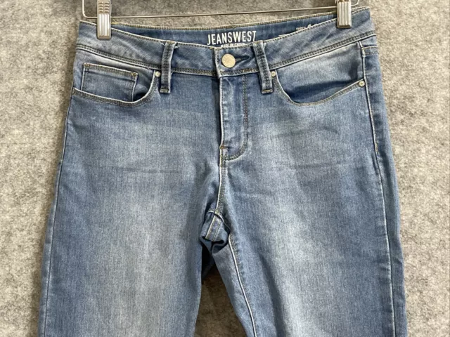 Jeanswest women's stretch mid rise super skinny blue denim jeans 10/S (887) 3