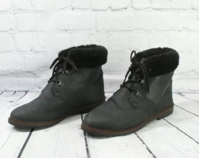 VINTAGE LL BEAN Women's Draper Black Leather Insulated Ankle Winter ...
