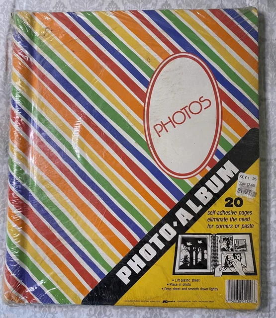 Nuevo/Sellado De Colección Años 80 Álbum de Fotos Libro Arco Iris Rayas Diagonales KMart (boxX)