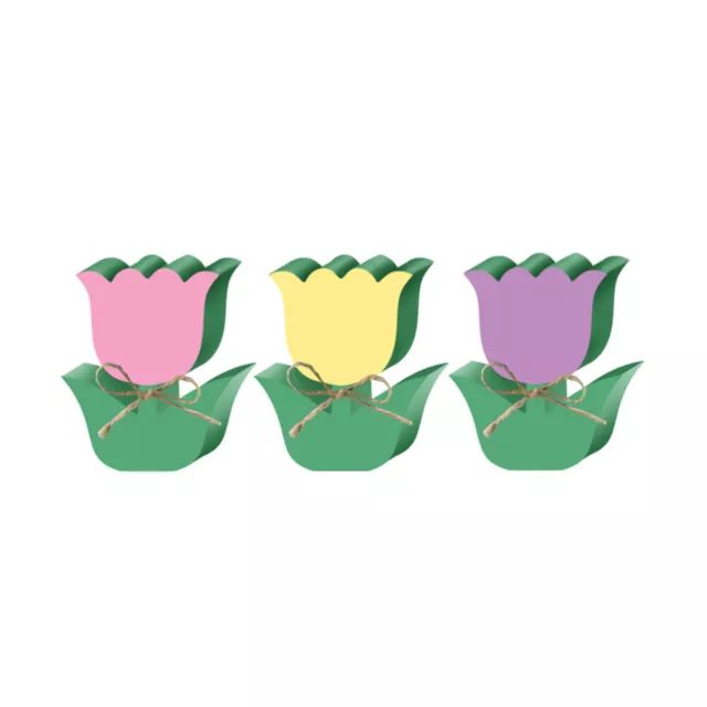 Tulips Wood Signs Decoration, 3Pcs Spring Tiered Tray Decor-