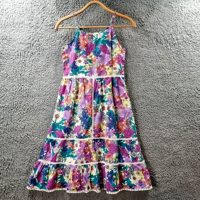 Jessica Simpson Girls Dress Size M Bright Multicoloured Floral Sleeveless A-line