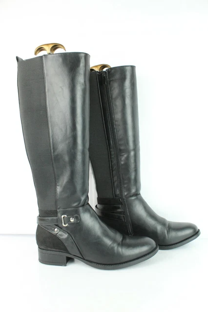 Bottes cuir synthétique noir T 39 / UK 5.5 TRES BON ETAT