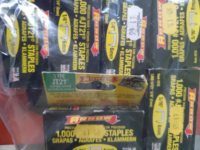 JT21 staples Arrow 6 assorted packs.   E