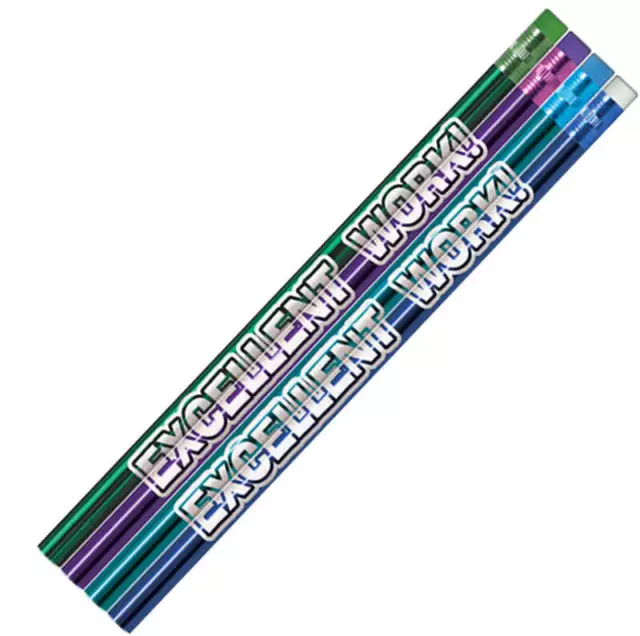 New Teachers School #P566 / #P567 Excellent Work Metallic Lead Pencils