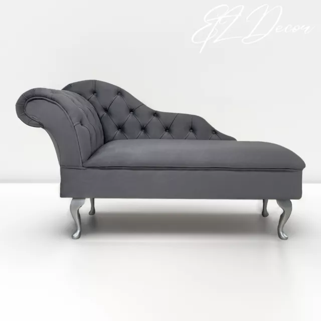 Chaise Lounge Chesterfield Sofa Platinum Grey Accent Chair Lucian Tufted Longue