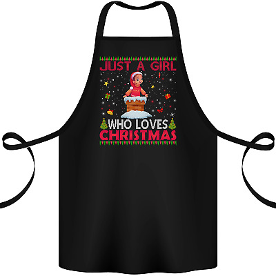Just a Girl Who Loves Christmas Funny Cotton Apron 100% Organic