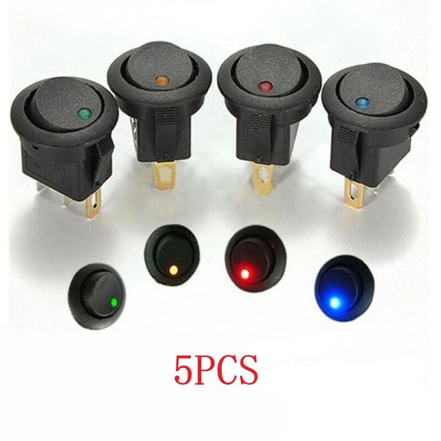 Lot De 6 Interrupteurs à Bascule Ronds 20mm ON-OFF - 2 Broches - Pour Projets électroniques Et Bricolage - 13