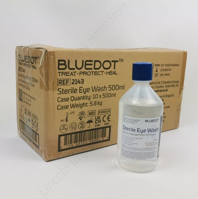 Bottiglie lavaggio occhi 500 ml soluzione salina sterile lavaggio occhi emergenza 10 bottiglie