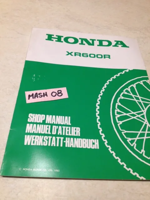 supplément manuel atelier Honda XR600R G XR600 R XR 600 Shop manual éd. 85