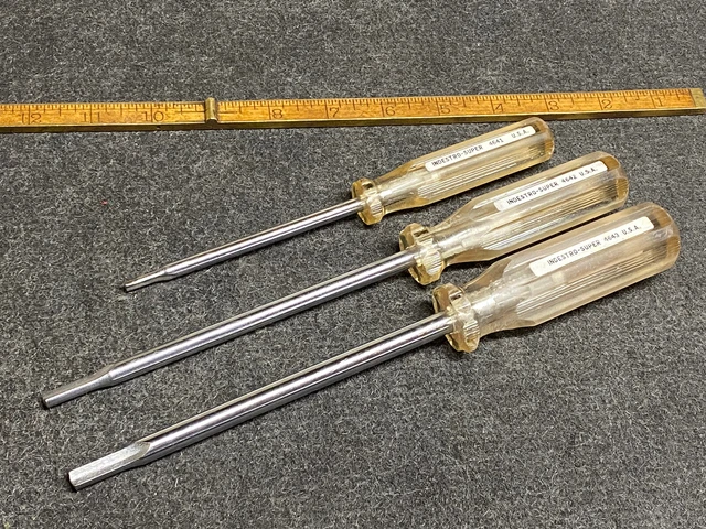 Vintage Indestro Super USA 3 Piece Clutch Tip Screwdriver Set