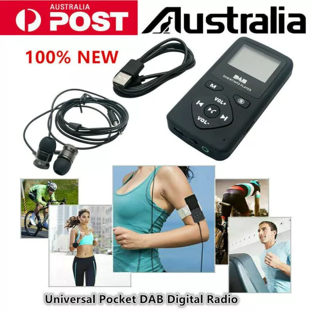 Personal Portable Pocket Digital DAB/DAB+ FM Radio Earphone Bluetooth MP3 Player